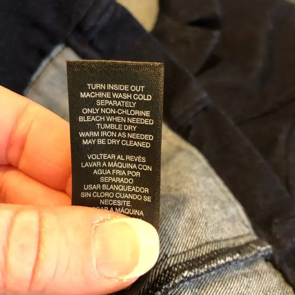 WHBM dark blue denim blazer jacket size 4